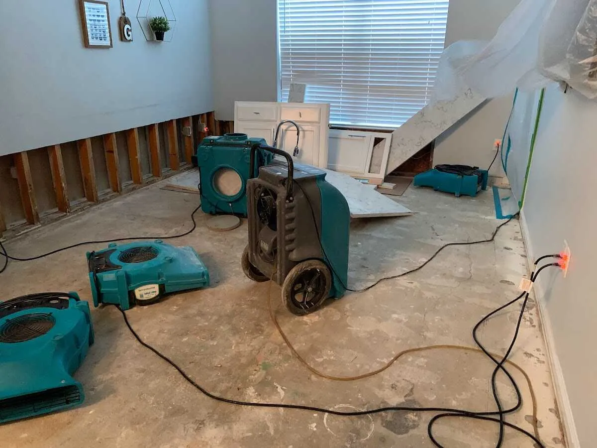 Dehumidifier in flood-cut room for Water Extraction & Removal in Pasadena